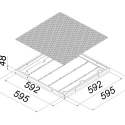Подвесной офисный светодиодный светильник Армстронг 40 Вт IP54 595x595x48 мм 4000К Призма