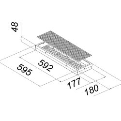 Универсальный офисный светодиодный светильник 40 Вт IP54 595x180x48 мм 3000К Призма