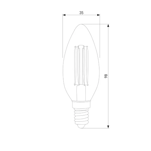 Филаментная светодиодная лампа Dimmable 5W 4200K E14 BLE1401 - фото 3