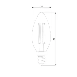 Филаментная светодиодная лампа Dimmable 5W 4200K E14 BLE1401 (048724)