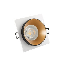 Встраиваемый светильник, IP 20, 50 Вт, GU10, черный/золотой, алюминий, Denkirs DK2402-GD