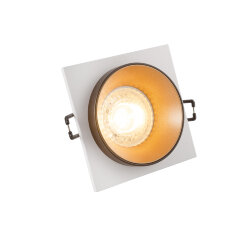 Встраиваемый светильник, IP 20, 50 Вт, GU10, черный/золотой, алюминий, Denkirs DK2402-GD