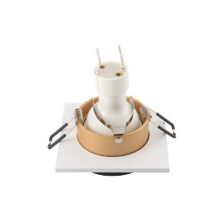 Встраиваемый светильник, IP 20, 50 Вт, GU10, черный/золотой, алюминий, Denkirs DK2402-GD