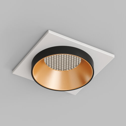 DK2402-GD Встраиваемый светильник, IP 20, 50 Вт, GU10, черный/золотой, алюминий. Фото 3