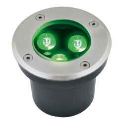 ULU-B10A-3W-GREEN IP67 GREY Светильник светодиодный уличный, Архитектурный встраиваемый, Зеленый свет, Корпус серый, TM Uniel