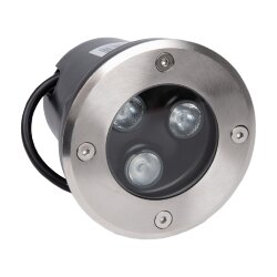 ULU-B10A-3W-GREEN IP67 GREY Светильник светодиодный уличный, Архитектурный встраиваемый, Зеленый свет, Корпус серый, TM Uniel