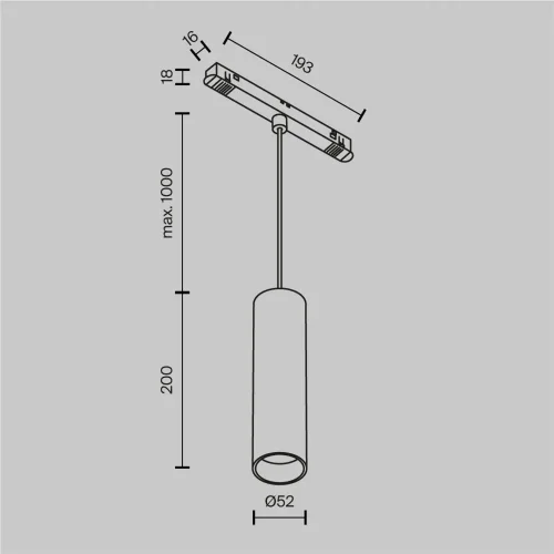 Трековый подвесной светильник Фокус / Focus Led Exility 2700-6000K 12Вт 36° Dim Smart (Черный) TR041-4-12W3K-M-DS-B - фото 2