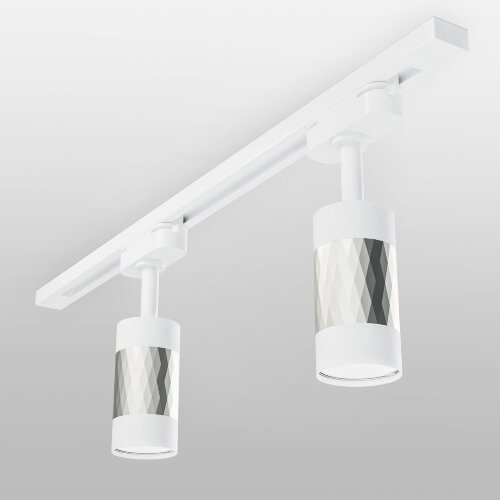 Трековый светильник для однофазного шинопровода Mizar GU10 Белый/серебро - Фото 4