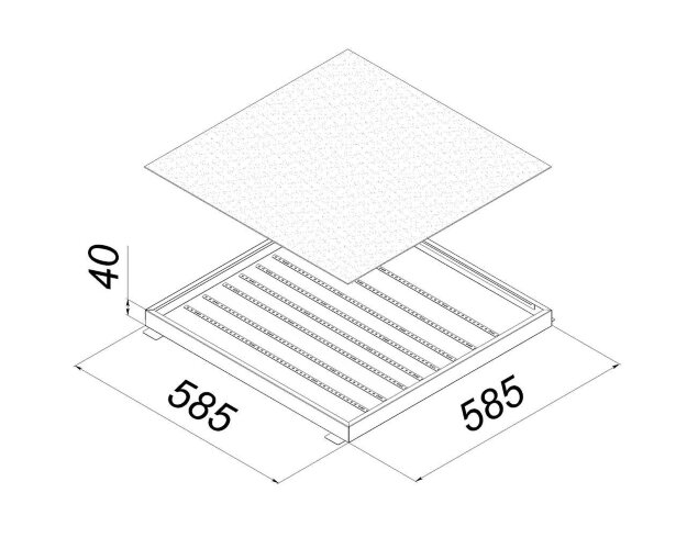 Универсальный офисный светодиодный светильник Грильято 80 Вт IP44 580x580x40 мм 3000K Опал - фото 2