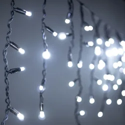 Гирлянда Бахрома 3,1 x 0,5 м Белая 24В, 120 LED, Провод Черный Каучук, IP65