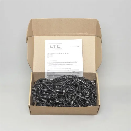 Гирлянда Бахрома 3,1 x 0,5 м Белая 24В, 120 LED, Провод Черный Каучук, IP65. Фото 6.