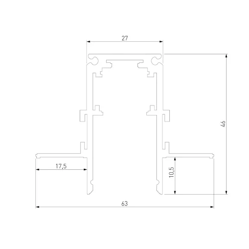 Slim Magnetic Шинопровод встраиваемый под ГКЛ 9,5мм белый (3м) 85210/00 85210/00 - фото 4