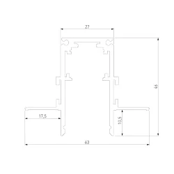 Slim Magnetic Шинопровод встраиваемый под ГКЛ 9,5мм белый (3м) 85210/00 85210/00 (067503)