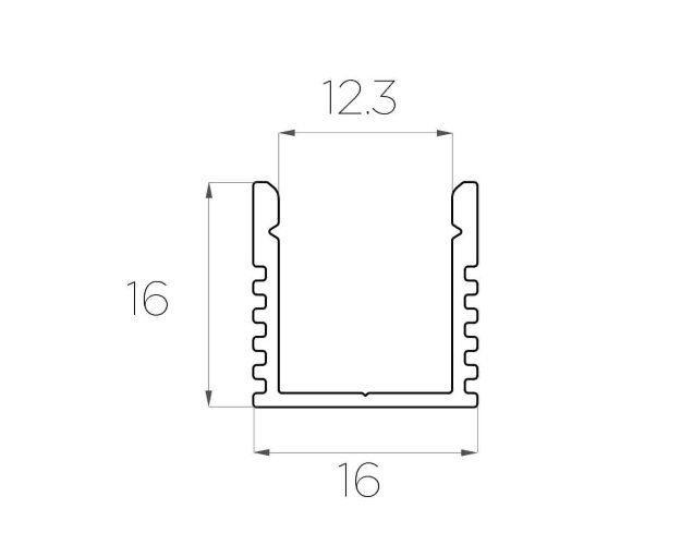 Профиль накладной алюминиевый LC-LP-1616-2 Anod - фото 2