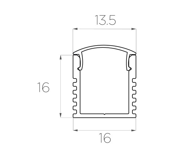 Профиль накладной алюминиевый LC-LP-1616-2 Anod - фото 3