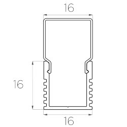 Профиль накладной алюминиевый LC-LP-1616-2 Anod