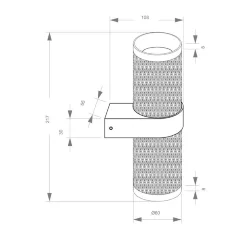 Настенный светильник (бра) Focus Design GU10х2 7Вт IP 20 (Матовое Золото)