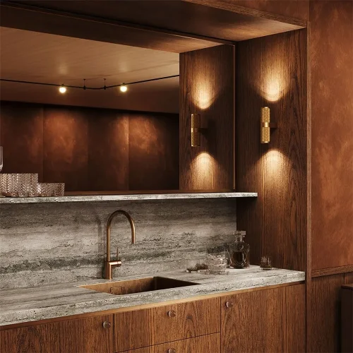 Настенный светильник (бра) Focus Design GU10х2 7Вт IP 20 (Матовое Золото) - фото 9