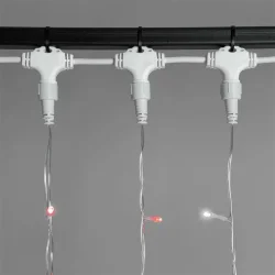 Гирлянда Занавес 2 x 2 м Красный с Мерцанием 220В, 400 LED, Провод Прозрачный ПВХ, IP54