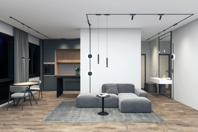 DK5377-BK Светильник для трека Air, серия Hang 2700-6500 со светодиодом, ?90*86mm, 48V DC, 4W, RA?95, 120°, 2700-6500K, IP20, черный, алюминий, стекло, акрил. Фото 5