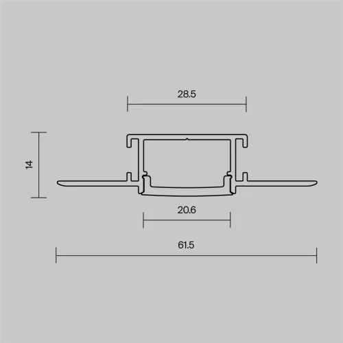 Алюминиевый профиль встраиваемый с вертикальным изгибом ALM-6214TB-S-2M (Серебро) - фото 2
