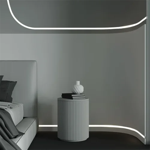 Алюминиевый профиль встраиваемый с вертикальным изгибом ALM-6214TB-S-2M (Серебро) - фото 8