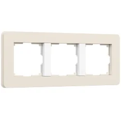 Рамка из поликарбоната на 3 поста Split айвори/белый, soft-touch W0033066