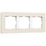Рамка из поликарбоната на 3 поста Split айвори/белый, soft-touch W0033066 - фото