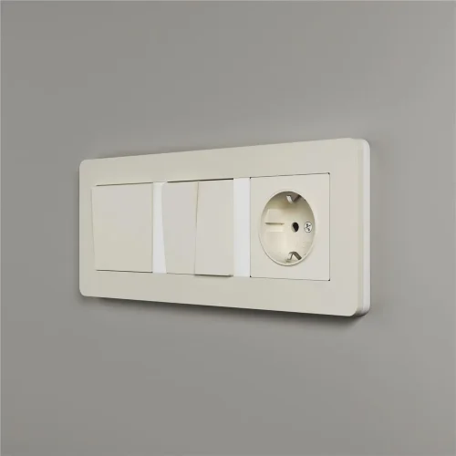 Рамка из поликарбоната на 3 поста Split айвори/белый, soft-touch W0033066 - фото 8