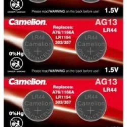 Элемент питания алкалиновый 'таблетка' LR44/G13/A76/357A Mercury Free AG13-BP0%Hg для часов BL-10 (блист.10шт) Camelion 12821