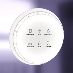 Светодиодная лента 24В 2835 14,4Вт/м 6000K 5м IP20 (Белый) 10150
