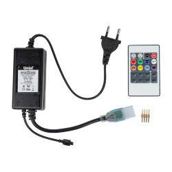 ULC-N20-RGB BLACK Контроллер с пультом ДУ для управления светодиодными многоцветными RGB лентами ULS-5050 сетевого напряжения 220В.