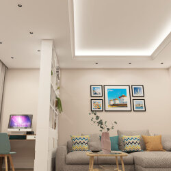 Встраиваемый светильник, IP 20, 10 Вт, GU5.3, LED, белый/черный, пластик, Denkirs DK3061-WH+BK