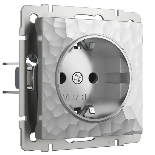 Розетка с заземлением (Hammaer серебряный) W1271006 - фото