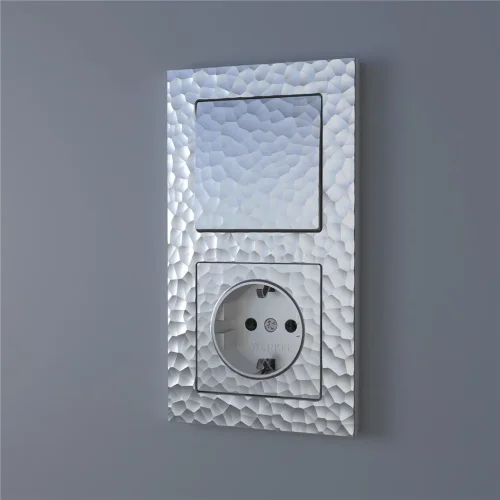 Розетка с заземлением (Hammaer серебряный) W1271006 - фото 2