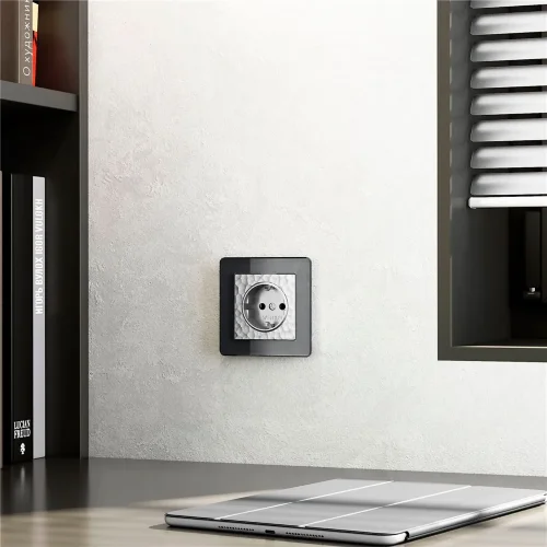 Розетка с заземлением (Hammaer серебряный) W1271006 - фото 7