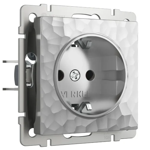 Розетка с заземлением (Hammaer серебряный) W1271006 - фото