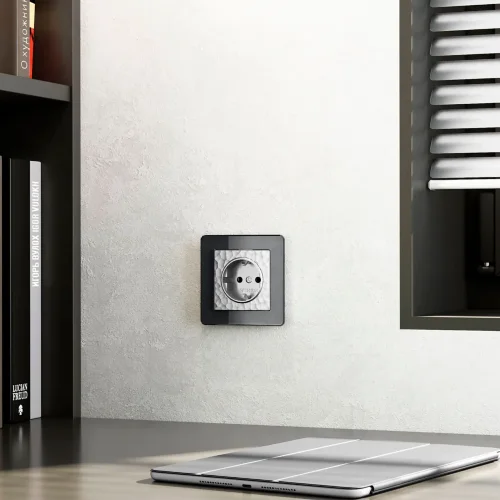 Розетка с заземлением (Hammaer серебряный) W1271006 - фото 7