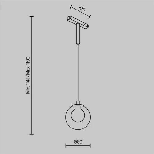 Трековый подвесной светильник Пузырь / Bubble Basity 3000K/6000K 4Вт 360° (Черный) TR181PL-1-4WTW-B - фото 8