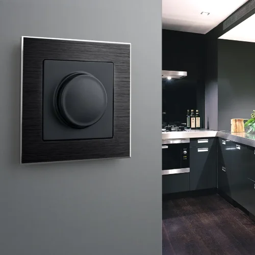 Рамка из металла на 1 пост Аluminium черный алюминий W0011708 - фото 3