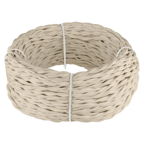 Ретро кабель витой 3х1,5 песочный 20 м (под заказ) Ретро кабель витой  3х1,5  (песочный) 20м - фото