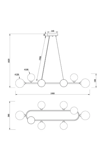 Подвесной светильник Глобос / Globos (Черный) FR5222PL-08B1 - фото 4