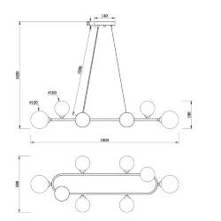 Подвесной светильник Глобос / Globos (Черный) FR5222PL-08B1