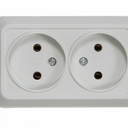 Розетка двойная BOLLETO белая накладная 7102 IN HOME