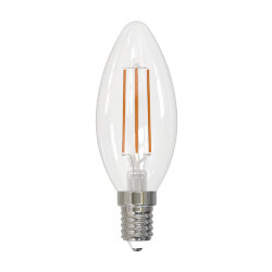 LED-C35-6W-4000K-E14-CL-DIM-SLF Лампа светодиодная, диммируемая, Форма свеча, прозрачная, Белый свет 4000K