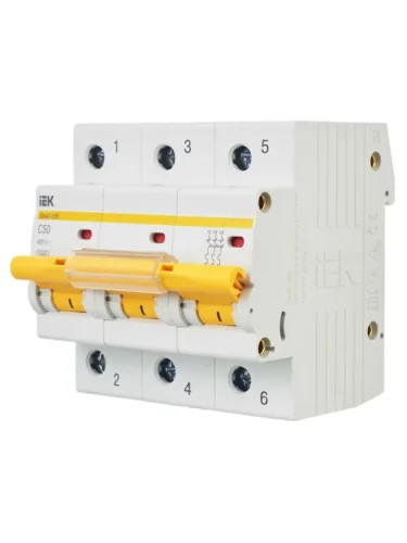 Выключатель автоматический модульный 3п C 50А 10кА ВА47-100 KARAT IEK MVA40-3-050-C - фото 8