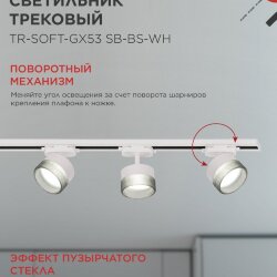 Светильник трековый TR-SOFT-GX53 SB-BS-WH под GX53 дымчатый плафон, белый IN HOME
