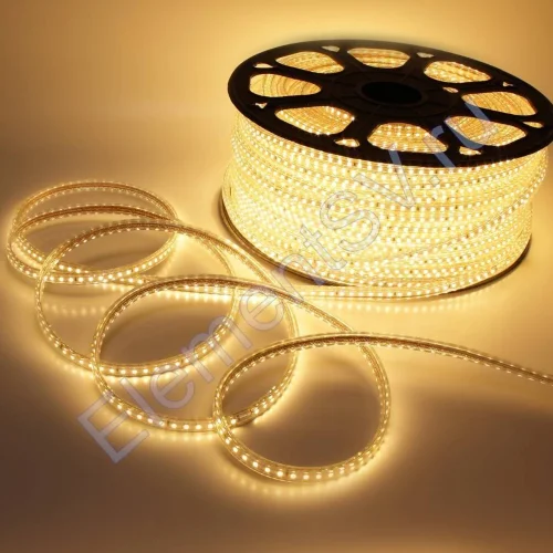 Светодиодная лента 220V 2835 120Led Warm White, 220F, IP68 - фото.