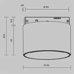 Трековый светильник Alfa S Levity 3000К 5Вт 36° (Черный)