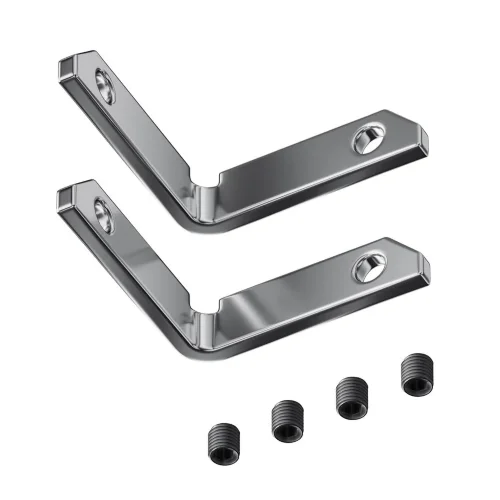 Комплект уголков вертикальных (2соединителя + 4 винта) для профиля (Серебро) - фото